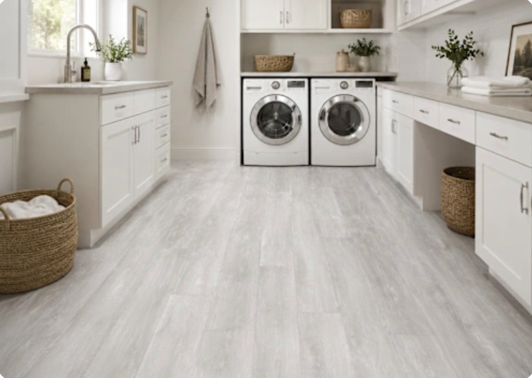 PO-0016 RUSTIK GRAY OAK installed in a room