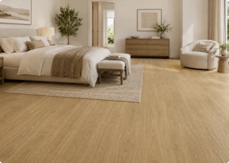 SA151 Honey Oak installed in a bedroom