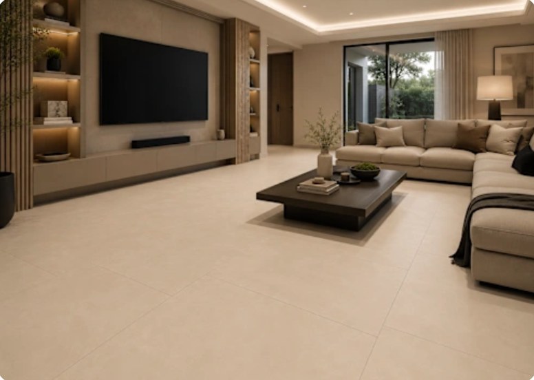 CARBON BEIGE 48X72 installed in a room