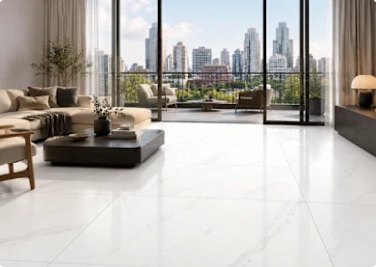 MARBLE CARRARA installed in a room