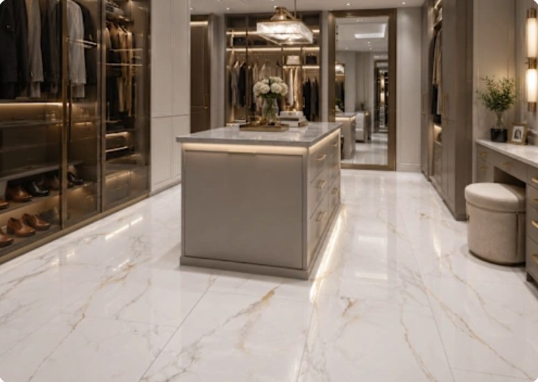 Paris Gold porcelain installed